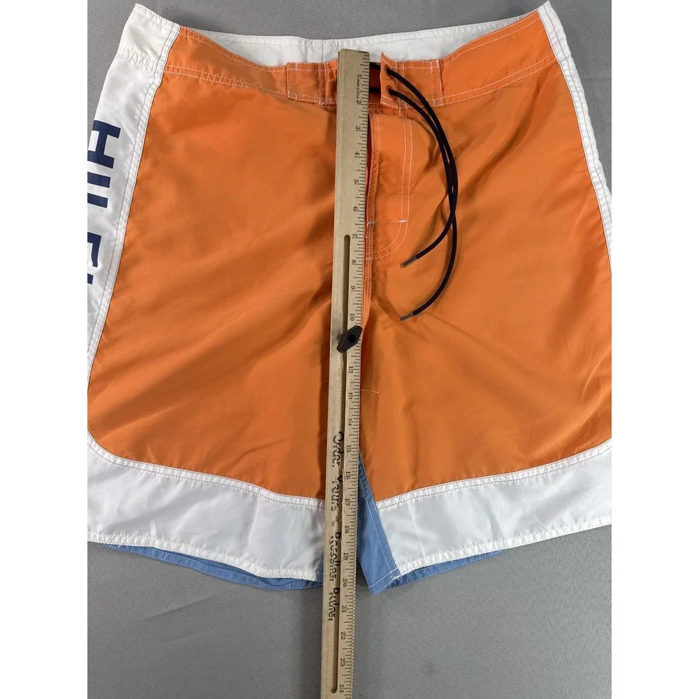 Tommy Hilfiger Colorblock Swim Trunks M Orange/White/Blue 100% Polyester